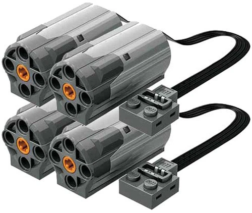 4 Lego Power Functions M-Motors  (technic,car,truck,axle,gear,tire,pulley,wheel) - Image 1 of 1