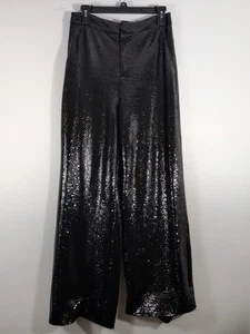 Neu Avec Les Filles lange Hose schwarz Pailletten weites Bein Größe 4 - Bild 1 von 9