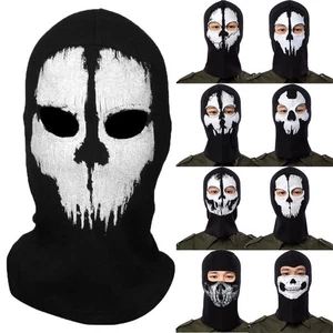 Halloween Ghost Skull Balaclava Ski Full Face Mask Motorcycle Helmet Liner Hood - Picture 1 of 24