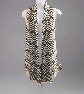 Zopfmuster Strickjacke Staubtuch Weste Hippie Gr. XL Festival Fee Western ärmellos  - Bild 1 von 8