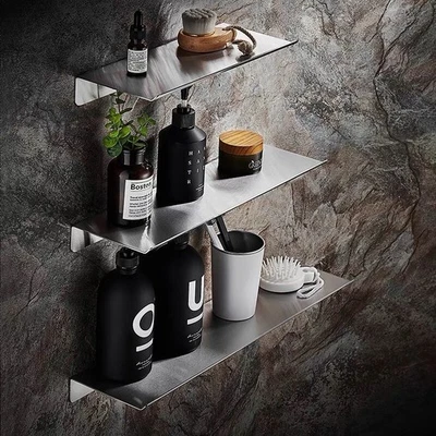 Bathroom Shelf Brushed Nickel Stainless Steel Wall Storage Shower Accessories | - Image 1 of 4