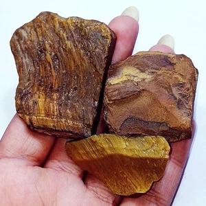 100% Natural Ojo Tigre 572.90 CT 3 Piezas Rough Lote Suelto Gema Certificado - Picture 1 of 6