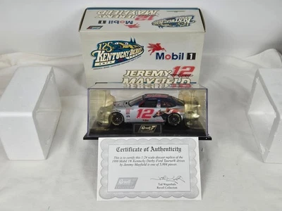 Jeremy Mayfield 1999 #12 Mobil 1 Kentucky Derby Ford 1/24 Nascar Diecast w/COA - Image 1 of 3