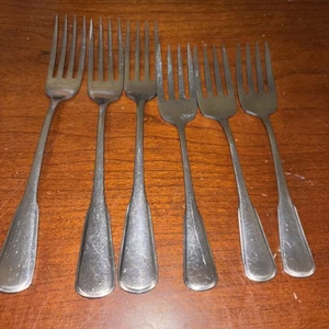 Oneida SSS Stainless Yorktowne Satin 6 Forks - Picture 1 of 3