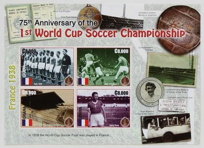 Hoja de recuerdo de Ghana de 4 estampillas Copa Mundial de Fútbol 2005 Scott #2478 MNH Foto 1 de 2