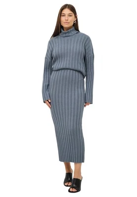 Maxi falda suéter acanalada ancha talla grande ellos Foto 1 de 2