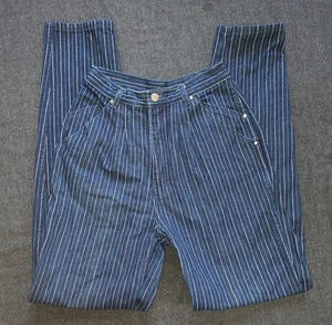 Jeans a Rayas Sergio Valente Vintage Años 70 80 25x30 Tiro Alto XS Funky - Imagen 1 de 14