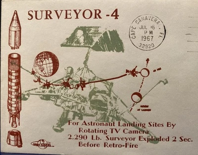 SPACE : SURVEYOR - 4  EXPLODES - CAPE CANAVERAL  JULY  16, 1967 ORBIT COVERS - Image 1 of 4