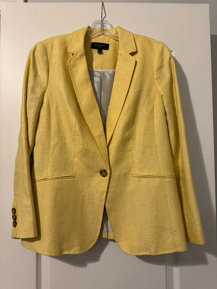 Talbots Linen Blazer in Yellow - Image 1 of 1