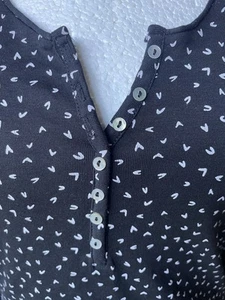 Basic Shirt Tunika M 38/40 Schwarz/weiß Muster Knöpfe - Bild 1 von 3
