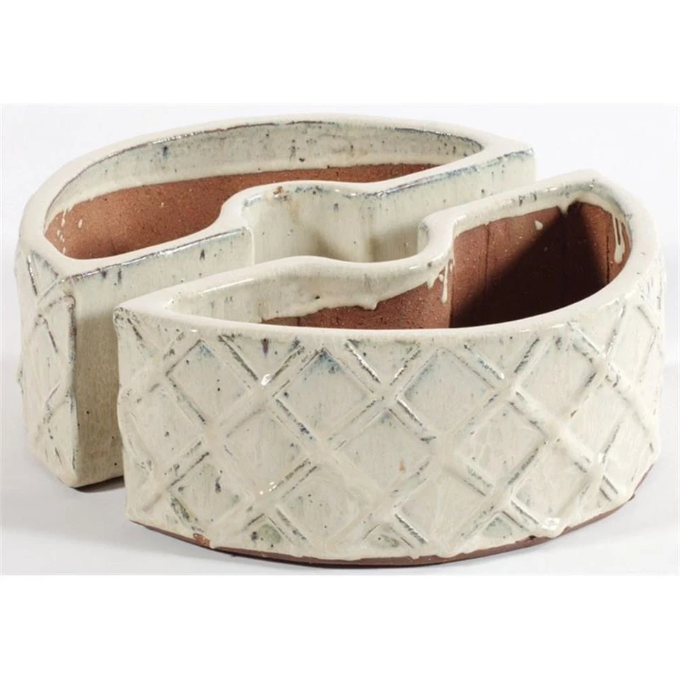 Alfresco Home Enrejado 2-Lunas Cermaic Paraguas Maceta en Crema Foto 1 de 4