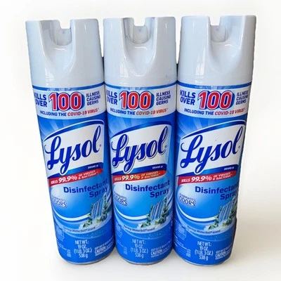 3 Pack Lysol Sanitizer Disinfectant Spray Spring Waterfall Scent 19 Oz - Image 1 of 4