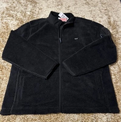 Men’s Vineyard Vines Sherpa Jacket 2XL Black Full Zip - Image 1 of 4