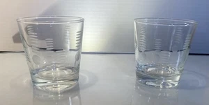 Pair of Vintage MCM Clear Decorative Cocktail Glasses 2in. Tall - Picture 1 of 3