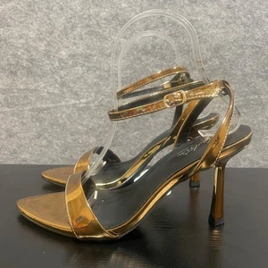 Mostrin Absatz Stiefeletten Damen 7 37 gold spitz offene Zehen hoher Stiletto - Bild 1 von 19