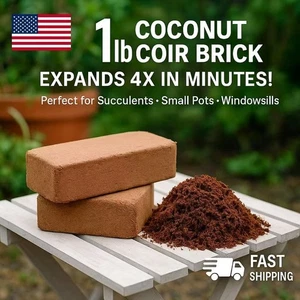 1-20 Packs 450G Organic  Coco Coir Brick Coconut Fiber Garden Plant Growing Soil - Bild 1 von 8
