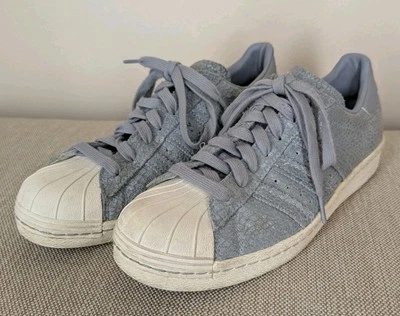 Adidas Originals Women's Snakeskin Suede Superstar Sneakers Shoes Gray Size 9 - Image 1 of 4