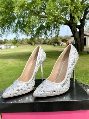 Charlotte Russe Elsa Shoes Stillettos Heel Size 9 Silver - Image 1 of 4