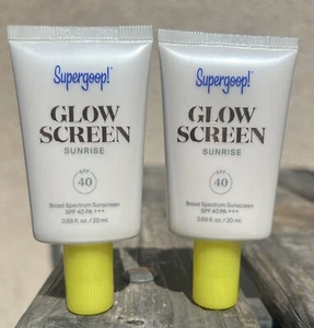 Super Goop Glow Screen In SUNRISE SPF 40 Sunscreen 0.68 Fl Oz (2 Pack) 07/26 - Picture 1 of 2