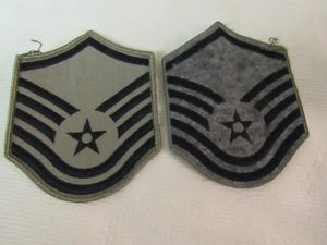 Pair of Vtg. Post WWII USAF Master Sergeant (E7) Black / Gray Rank Chevrons - Picture 1 of 5