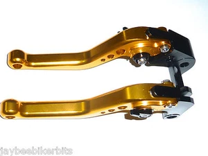 SUZUKI GSXR1000 2009 - 2018 BRAKE & CLUTCH LEVERS SET GOLD ROAD RACE TRACK TS63 - Picture 1 of 12