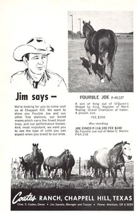 Jim Daniels Fourble Joe Coates Ranch Chappell Hill Texas 5" x 8" extracto de cargador de colección - Imagen 1 de 1