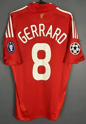 МУЖСКАЯ ФУТБОЛЬНАЯ ФУТБОЛКА FC ЛИВЕРПУЛЬ 2008/2009 GERRARD NO8 UEFA РАЗМЕР S - Изображение 1 из 4