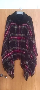 Roman Originals tartan poncho One Size - Picture 1 of 3