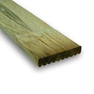Pavimento Decking da esterno in legno di Pino impregnato mm 27x145x1000 - Foto 1 di 11