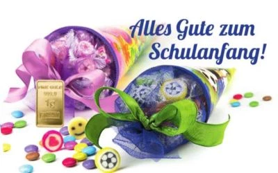 1,0 Gramm Feingold Motiv-Karte " Schultüte " Goldbarren, Barren/999,9 Gold - Bild 1 von 3