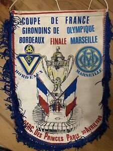 OM FCGB Olympique de Marseille ancien fanion football Finale Coupe France 1986