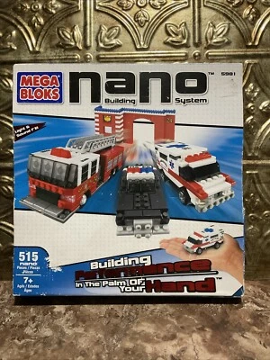 MEGA BLOKS NANO BUILDING SYSTEM 5981 Fire/Rescue and Police - 2004 New! - Image 1 of 4