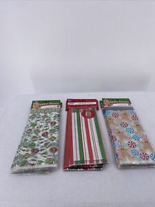 Christmas Cellophane Bags Lot of 10 packs 200 Bags Gingerbread Ornaments Stripes
