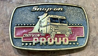 Snap On Tools • Пряжка ремня из цельной латуни «Drivin Proud» • 1989 • SSX-1313 • США - Изображение 1 из 4