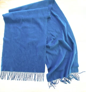 Sciarpa V. FRAAS CASHMINK blu navy con frangia Made in Germany 66 pollici per 16 pollici - Foto 1 di 3