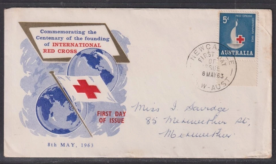 Australia "Parade" 1963 Red Cross FDC Newcastle to Mereweather - Image 1 of 1
