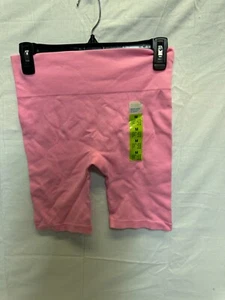 Primark Cares Seamless Shorts Women Medium Pink Nylon Elastic High Waist Pull-On - Picture 1 of 4
