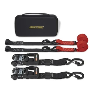 Swift Grip Ratchet Tie Down Strap Kit (2) 1.5" x 8' Heavy Duty Tie-Downs - Red - Picture 1 of 8