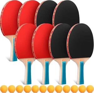 8 Pieces Table Tennis Paddle Set Table Tennis Rackets Bulks Table Tennis Paddles - Picture 1 of 12