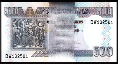 Burundi 500 Francs 2013, UNC, BUNDLE, Pack of 100 PCS, Consecutive, P-45c - Image 1 of 4