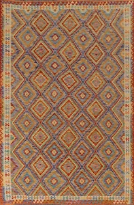 Southwestern Reversible Kilim Area Rug 7x10 ft. Flat-woven Wool Carpet - Picture 1 of 10