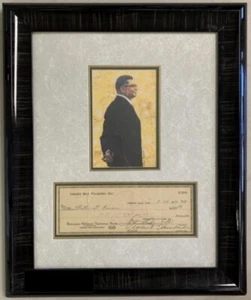 Vince Lombardi Signed Autogarphed Framed Check Green Bay Packers PSA/DNA LOA - Picture 1 of 5