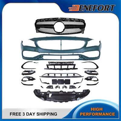Fits 13-19 Mercedes Benz W117 CLA Upgrade to CLA 45 Front Bumper Conversion kit - Image 1 of 3