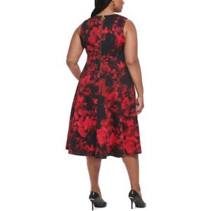 Calvin Klein Womens Floral Midi Fit & Flare Dress Plus BHFO 6677