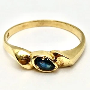 Vintage 18k massiver Gelbgold natürlicher Topas Edelstein Ring Größe 6,75, 2,2 Gramm - Bild 1 von 10