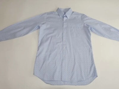 Tom James Men's Bespoke Dress Shirt Light Blue Red Check 16 - 35 Button Down - Image 1 of 4