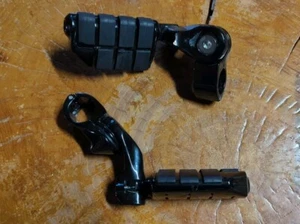 NICE! OEM Genuine Harley Highway Touring Pegs w short adjustable folding BLACK - Picture 1 of 13