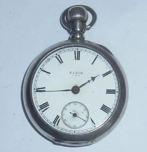 ANTIKE SILBER ELGIN HERREN TASCHENUHR 1916 15JEWELS 116,8G 18er - Bild 1 von 13