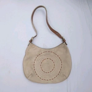 Donald J Pliner Hobo Schultertasche Beige Wildleder Leder Handtasche  - Bild 1 von 13