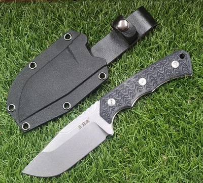 SanRenmu Messer S738-2 Fahrtenmesser 8Cr13MoV Stahl G10 BLUE Kunststoffscheide